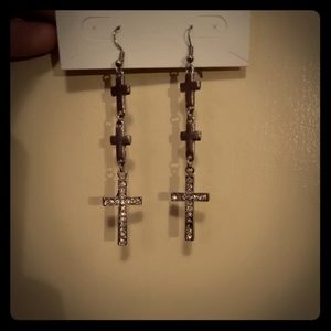 Cross Dangly Earrings